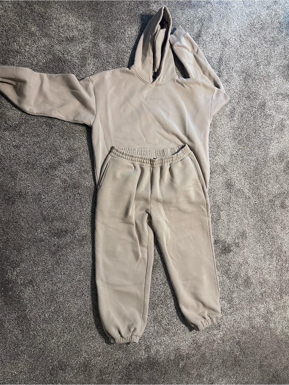 Women's Taupe Hooded Sweatshirt & Joggers Set - Cozy Everyday Set